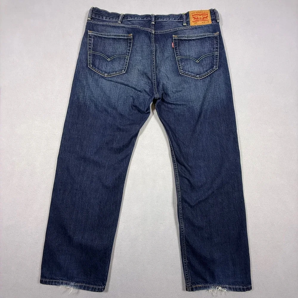 Levis 505‎ Regular Fit Jeans Mens 40x30 Dark Wash Straight Leg Blue Denim Pants
